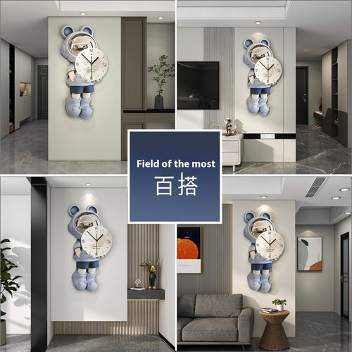 Horloge murale astronaute pour salon, style moderne