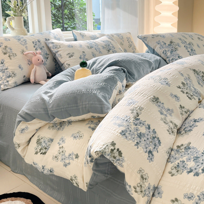 Conjunto de quatro peças em algodão, fio Cloud Yarn Classe A, estilo Ins.