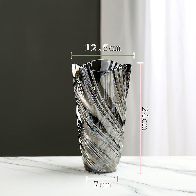 Nordic Glass Vase Thickened Transparent Creative Ornament Flower