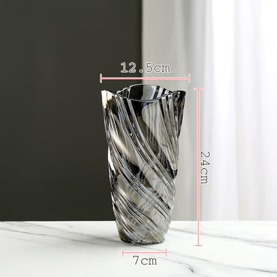 Nordic Glass Vase Thickened Transparent Creative Ornament Flower