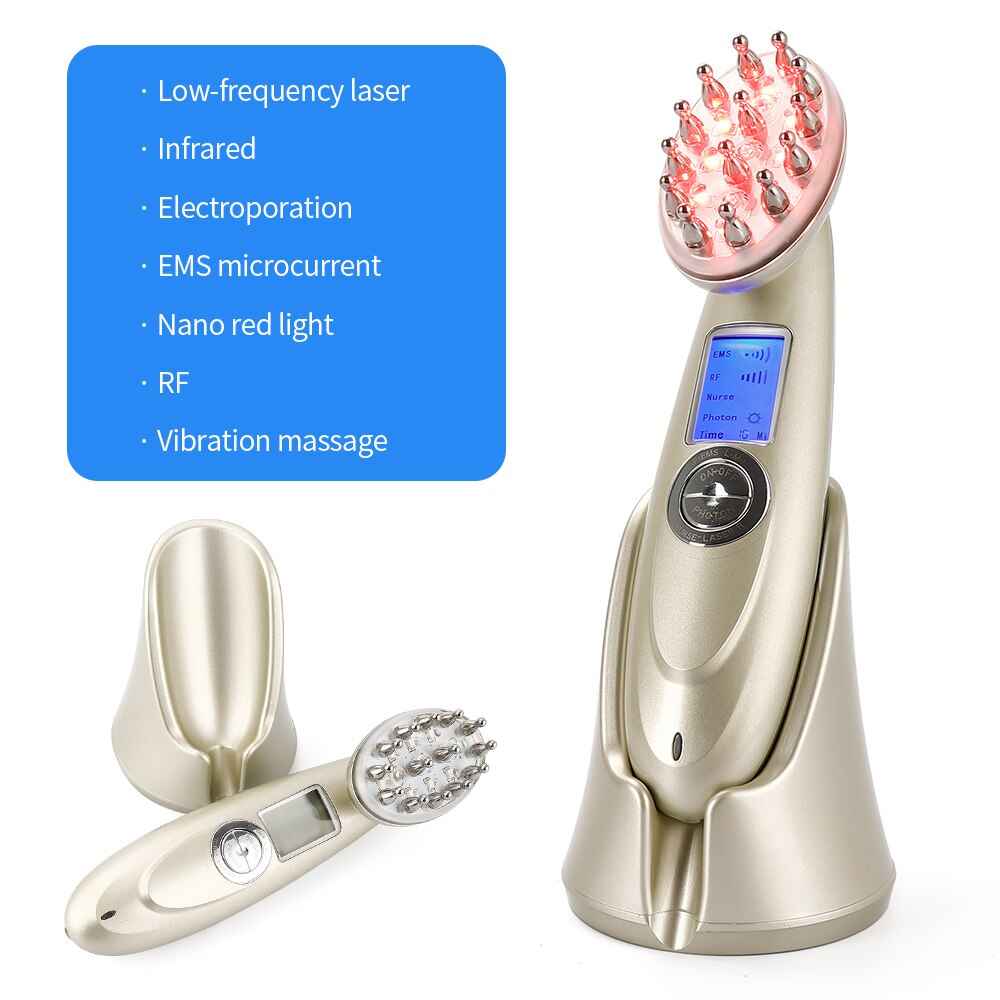 Electric Hair Growth Comb - Infrared EMS RF Vibration Massager for Hair Loss Treatment and Regrowth