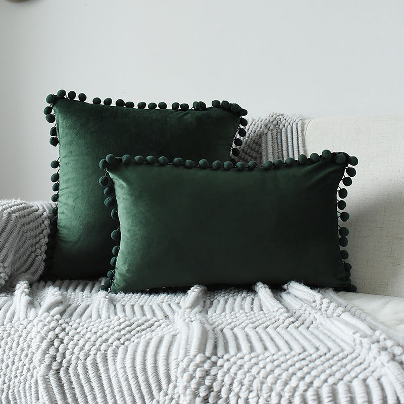 Fur ball velvet sofa cushion pillowcase
