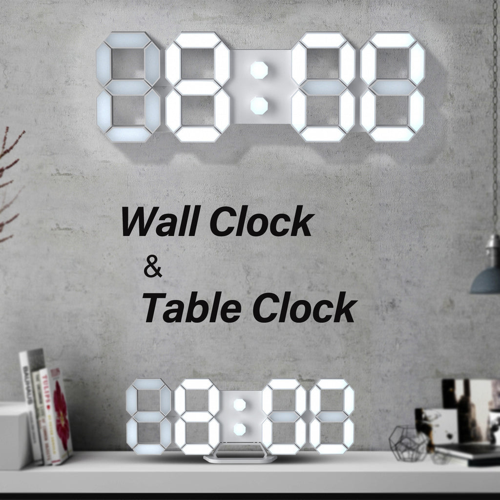 Horloge murale numérique stéréo lumineuse silencieuse