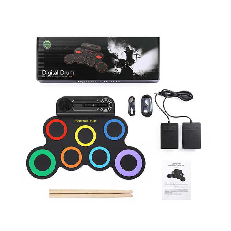 Portable Shelf Percussion Drum Set Hand Roll Desktop Beginner