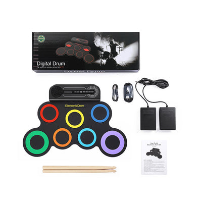 Portable Shelf Percussion Drum Set Hand Roll Desktop Beginner