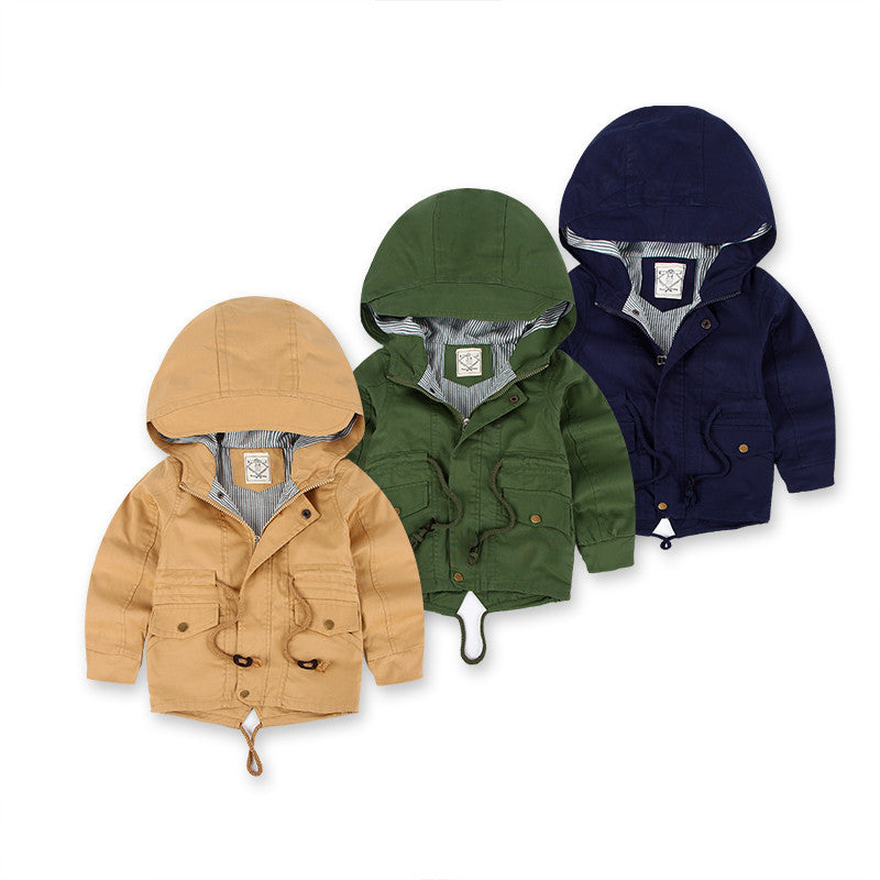LM 6035 Manteau coupe-vent garçon style Europe et Amérique, coupe-vent en cachemire pour l'automne et l'hiver, vêtements pour enfants