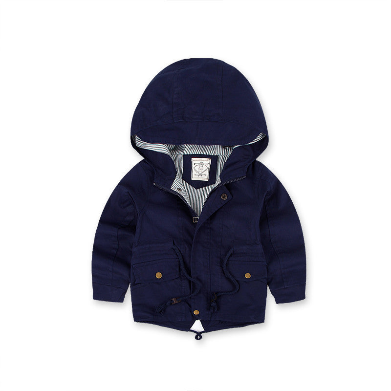 LM 6035 Manteau coupe-vent garçon style Europe et Amérique, coupe-vent en cachemire pour l'automne et l'hiver, vêtements pour enfants