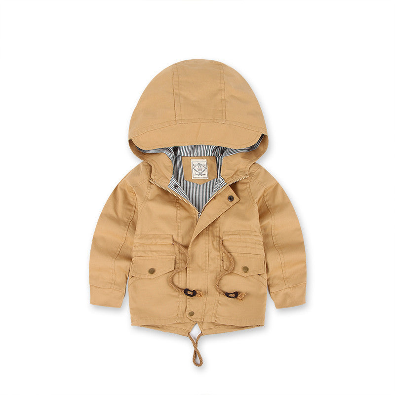LM 6035 Manteau coupe-vent garçon style Europe et Amérique, coupe-vent en cachemire pour l'automne et l'hiver, vêtements pour enfants