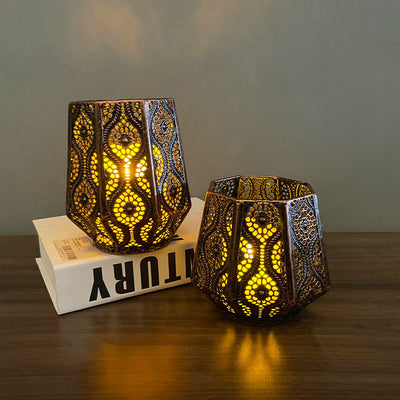 Morocco Candle Holder Retro Hollow Pattern