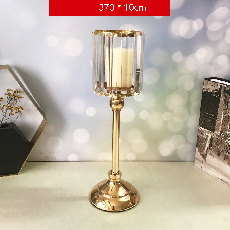 Crystal Candle Holder Creative Decoration Restaurant Metal Glass