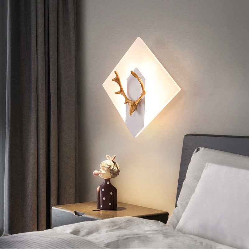 Acrylic Antlers Aisle Living Room Sofa Wall Light Bulb