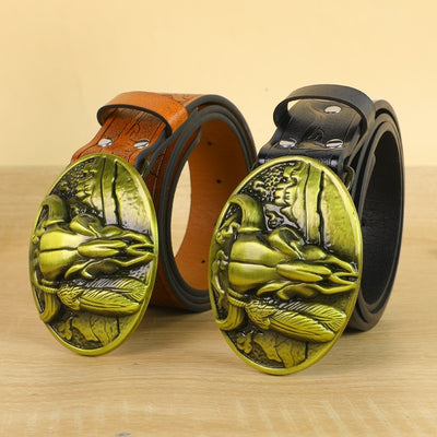 Ceinture homme à boucle tête de vache