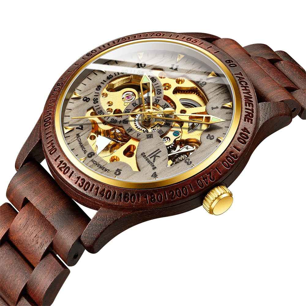 Classic Wooden Men's Watch - Timeless Mechanical Timepiece