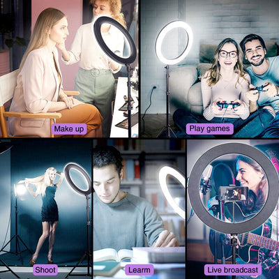  LED Ring Light With Phone Tripod Stand Kit