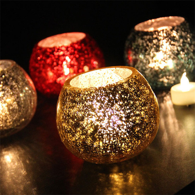 Christmas Glass Ball Candle Holder Decoration