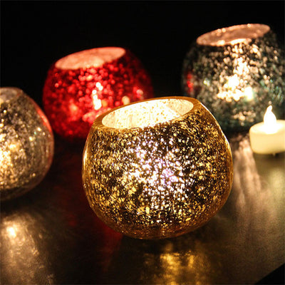Christmas Glass Ball Candle Holder Decoration