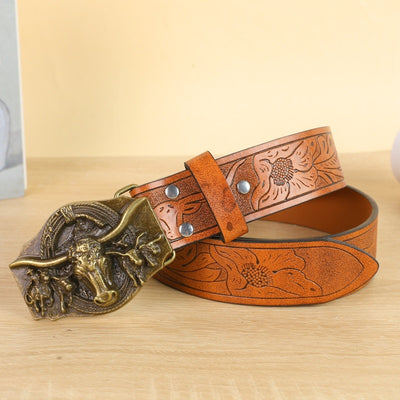 Ceinture homme à boucle tête de vache