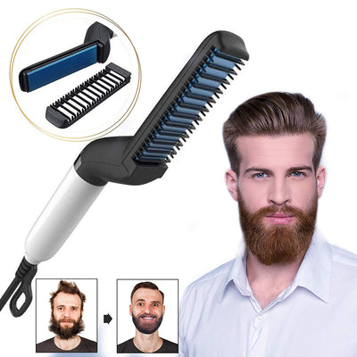 Brosse lissante électrique, peigne lisseur de barbe rapide pour homme, lissage des cheveux, peigne lisseur pour cheveux bouclés, démêlage des cheveux sur les côtés, fer à boucler multifonctionnel 