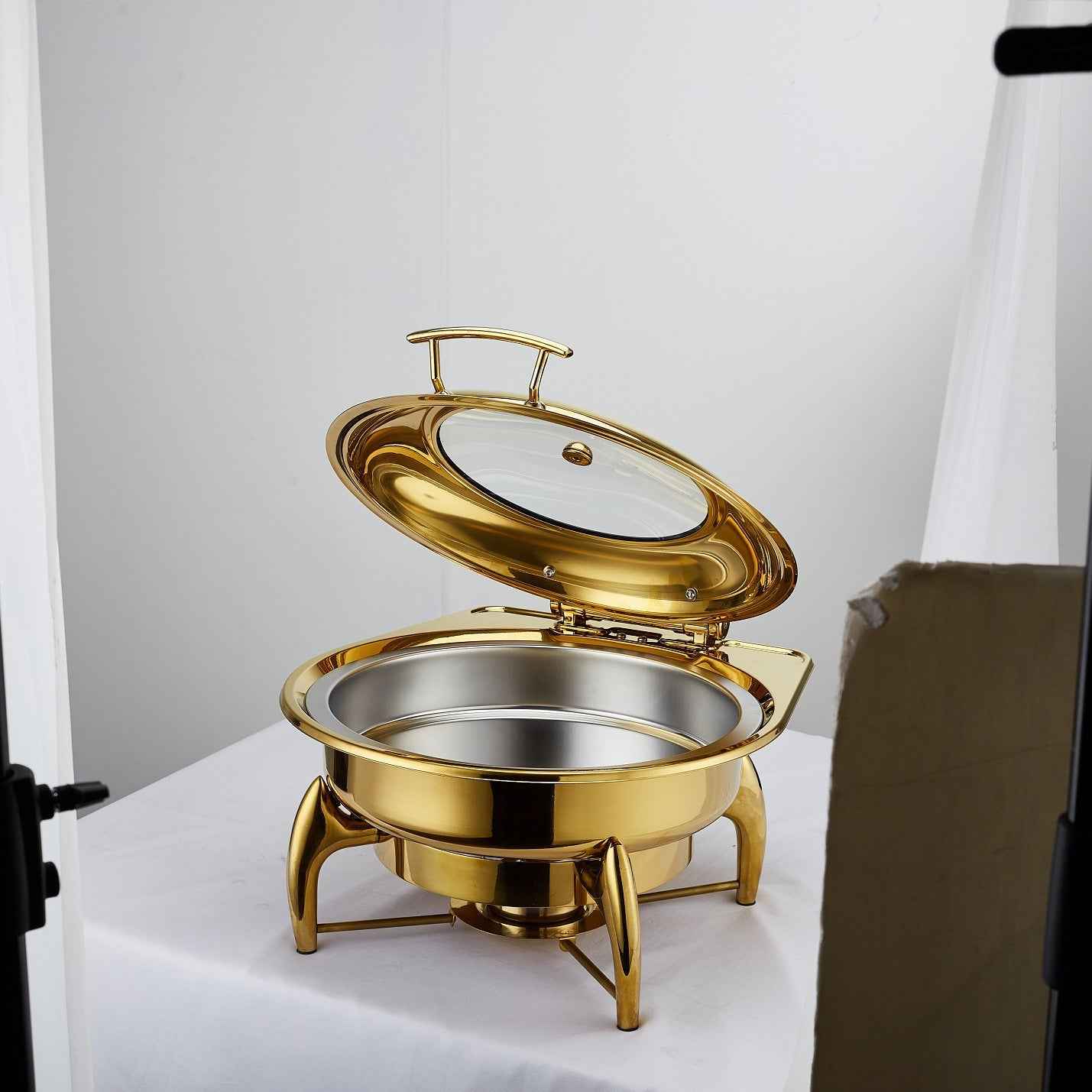 Hotel Restaurant Bufei Golden Stainless Steel Buffet Stove