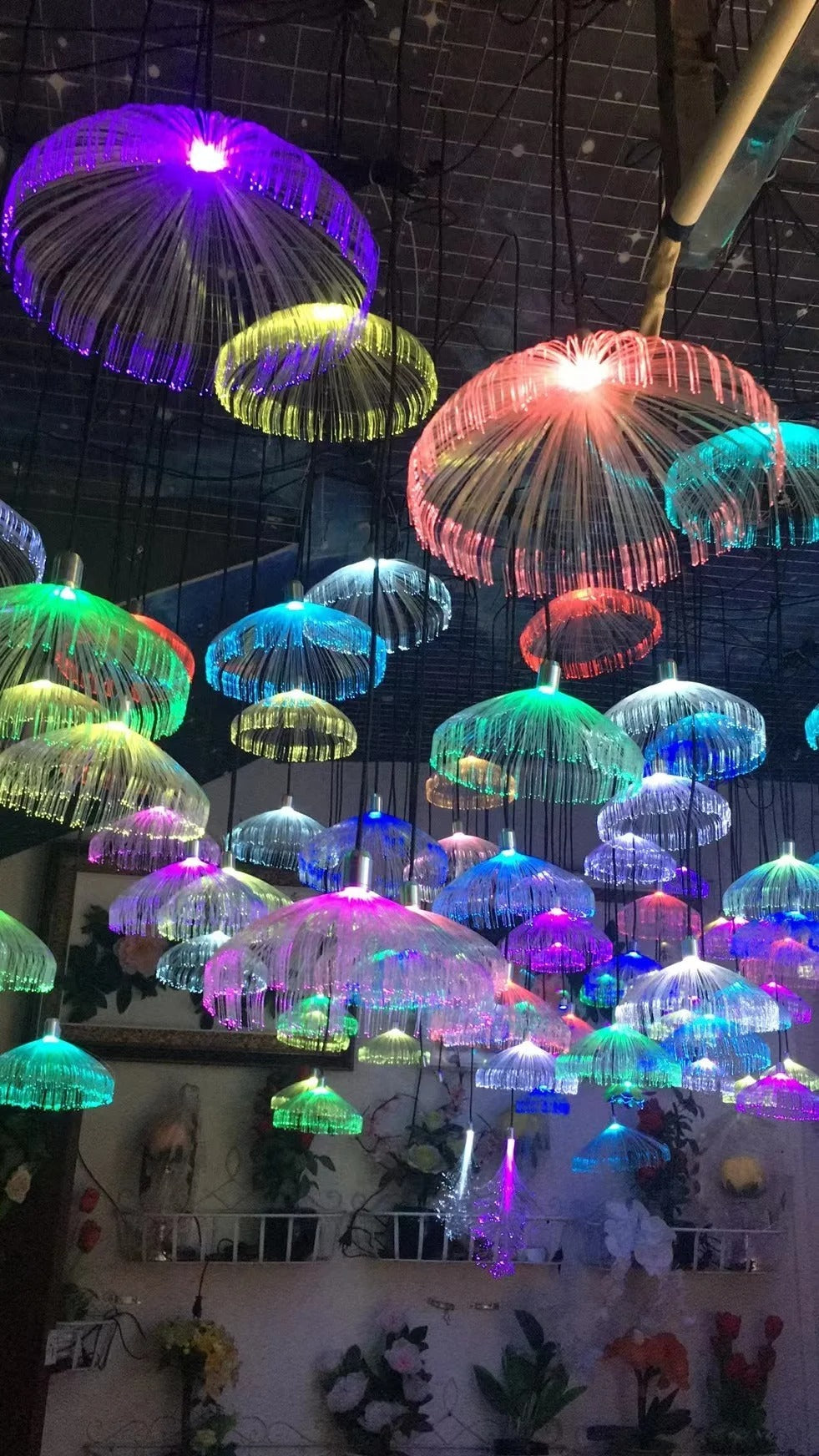 Colorful Optical Fiber Jellyfish Stick Dandelion