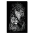 Poster em tela com animais a preto e branco: tigre e leão para decoração de parede.