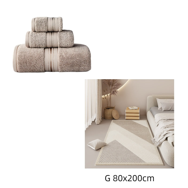 Conjunto de toalhas de banho de algodão grosso em cores puras, conjunto de toalhas de praia de algodão puro de alta qualidade, toalha de banho para salão de beleza.