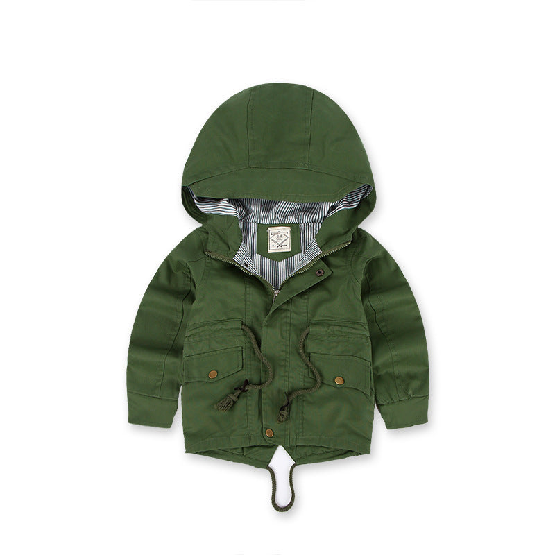 LM 6035 Manteau coupe-vent garçon style Europe et Amérique, coupe-vent en cachemire pour l'automne et l'hiver, vêtements pour enfants