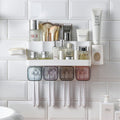Toothbrush Holder Bathroom Shelving Hole-free Suction Wall