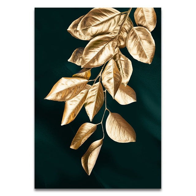 Gold leaf canvas wall painting