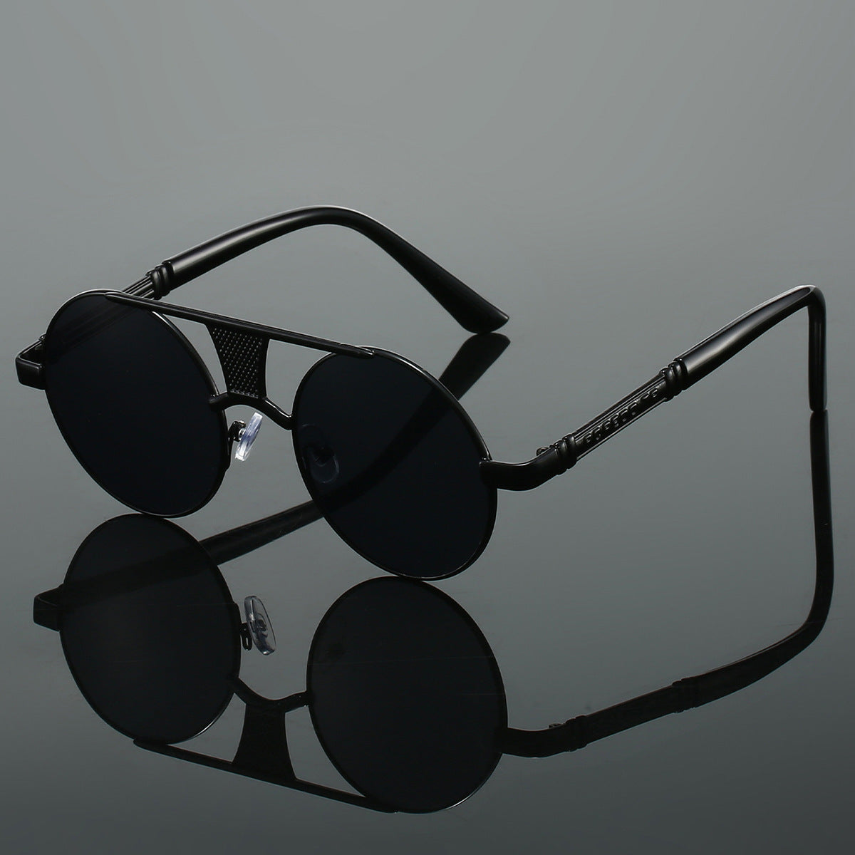 Men's Double Beam Round Frame Classic HD Fashion Sunglasses