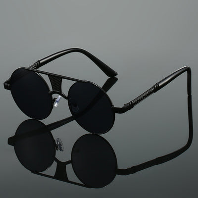 Men's Double Beam Round Frame Classic HD Fashion Sunglasses