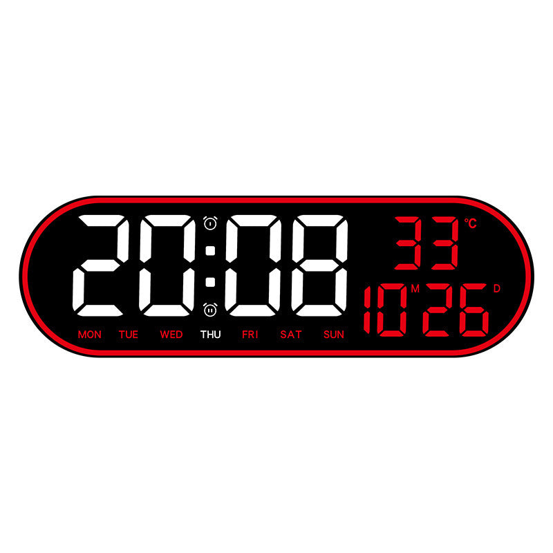 Relógio multifuncional simples para sala de estar, relógio de parede digital eletrónico para decoração de casa.