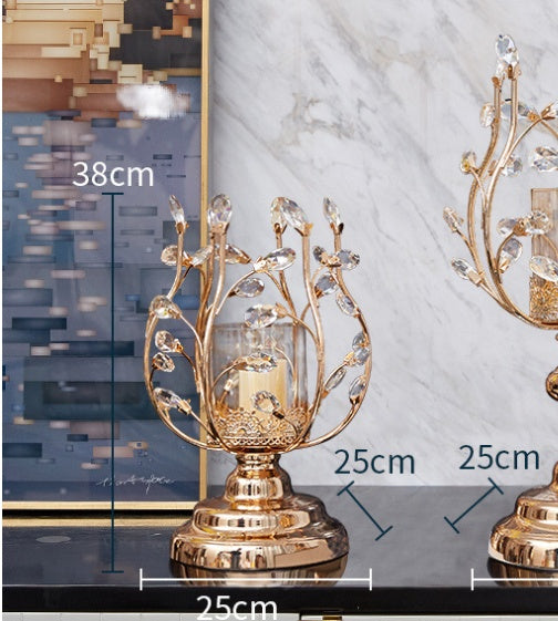 Light Luxury Furnishings Retro Metal Candle Holder Ornaments