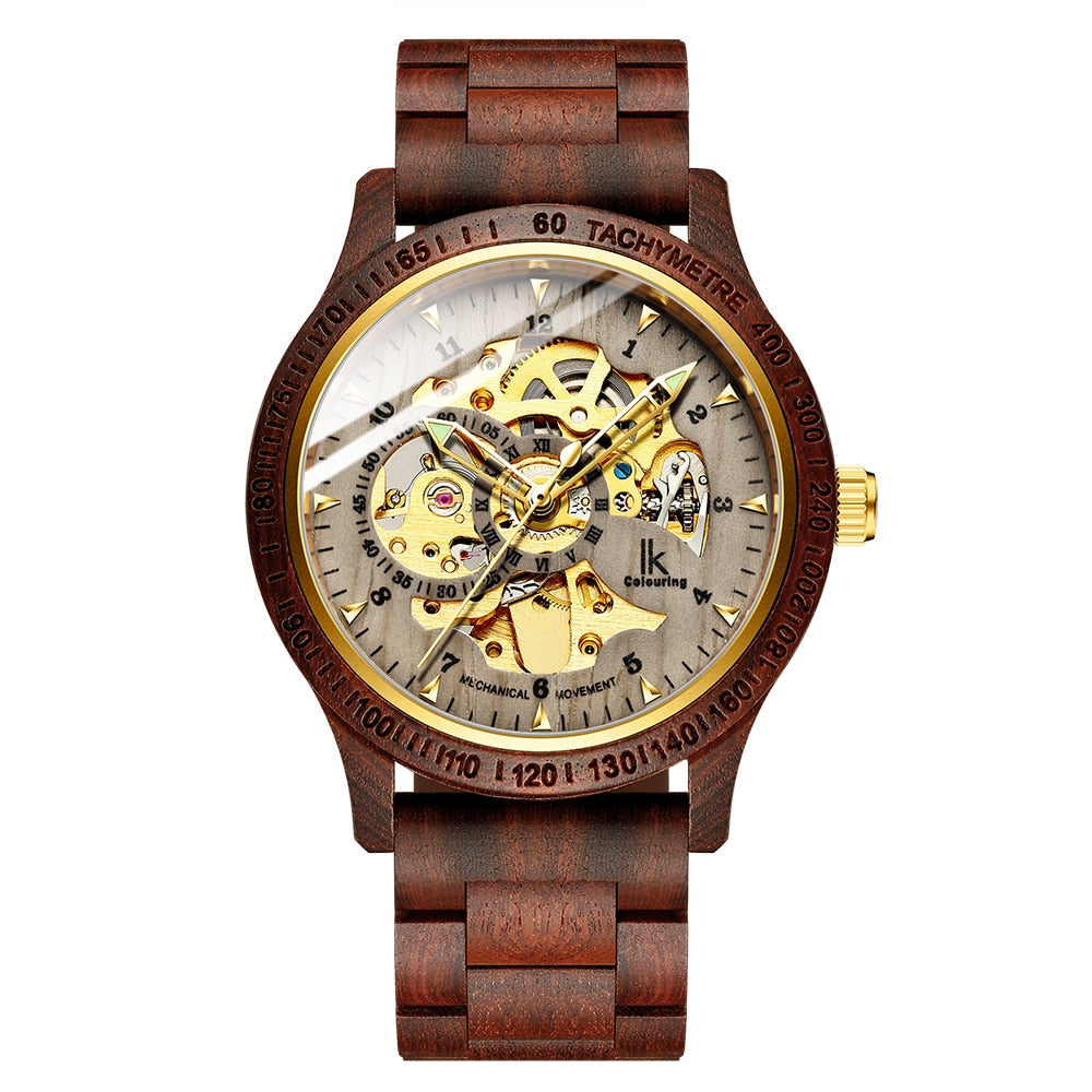 Classic Wooden Men's Mechanical Watch - Firebrands
