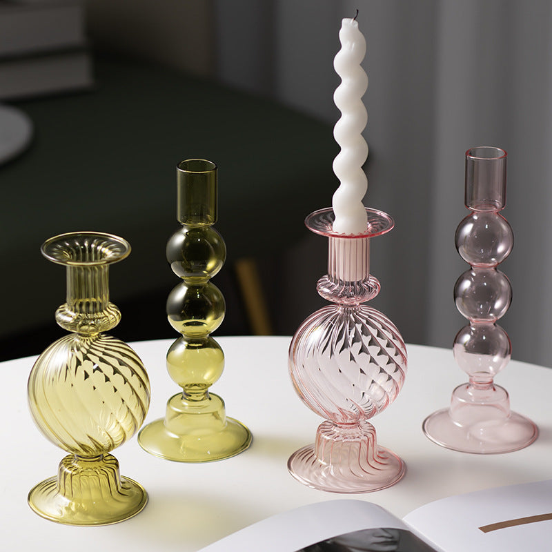 Household Transparent Borosilicate Glass Candle Holder