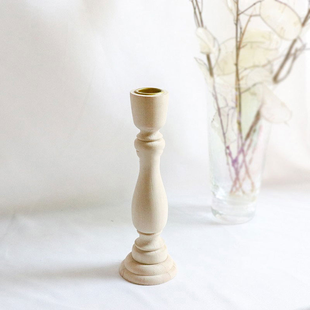 Korean style log candle holder