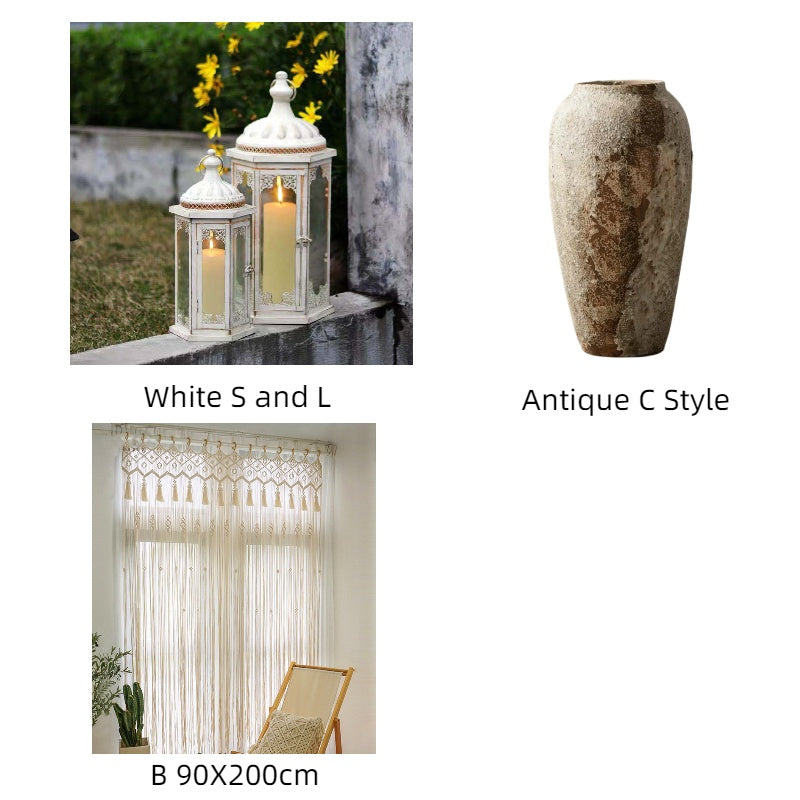 Home Outdoor Retro Wrought Iron Candle Holder