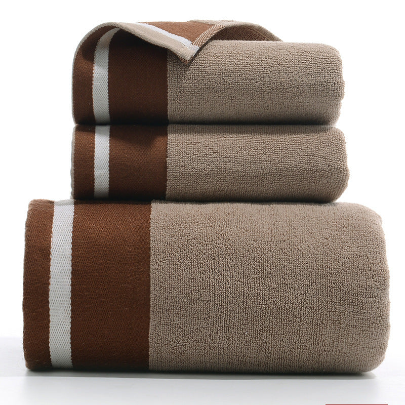 Ensemble de trois serviettes en pur coton avec serviette de bain pour les mains