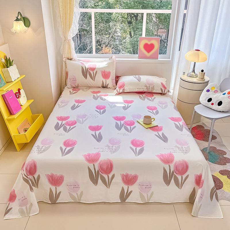 Drap de lit en coton à petits motifs floraux style Instagram