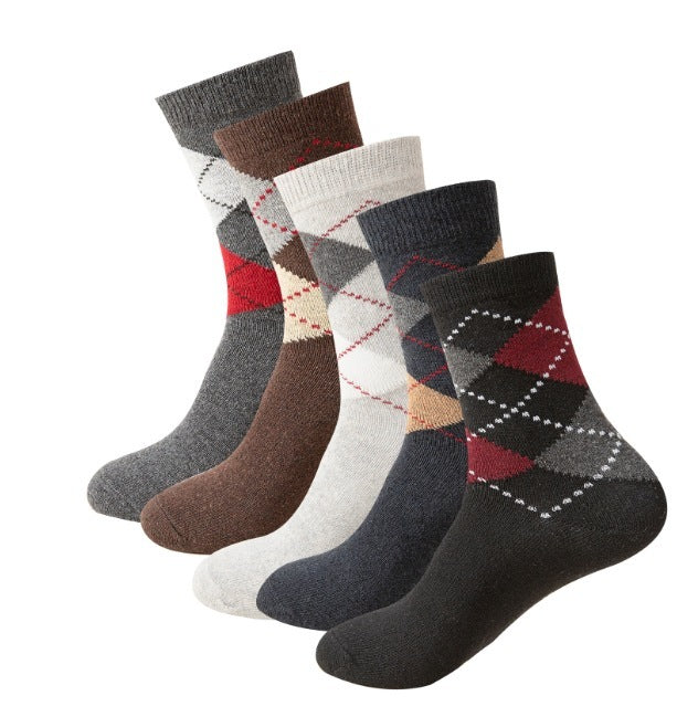 Wool Lined Socks With Flat Dotted Lines