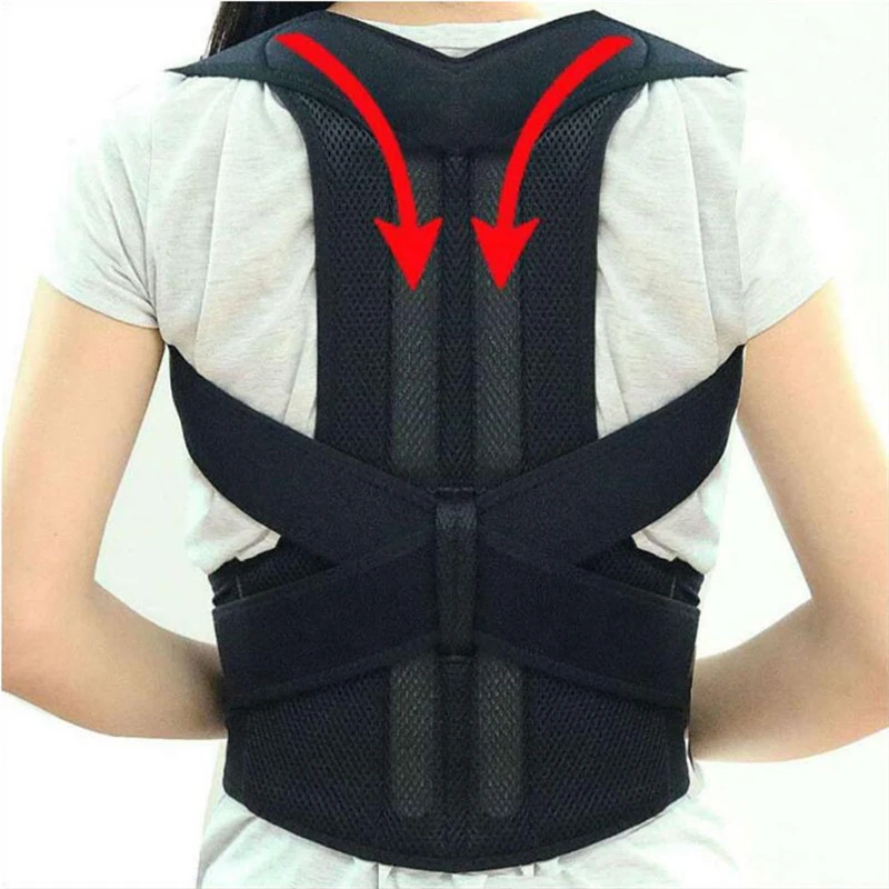 Adjustable posture corrector belt designed to improve back support and posture alignment for men and women.