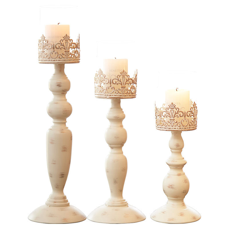 European Style Creative Wrought Iron Hollow Candle Holder
