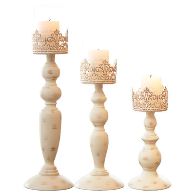 European Style Creative Wrought Iron Hollow Candle Holder