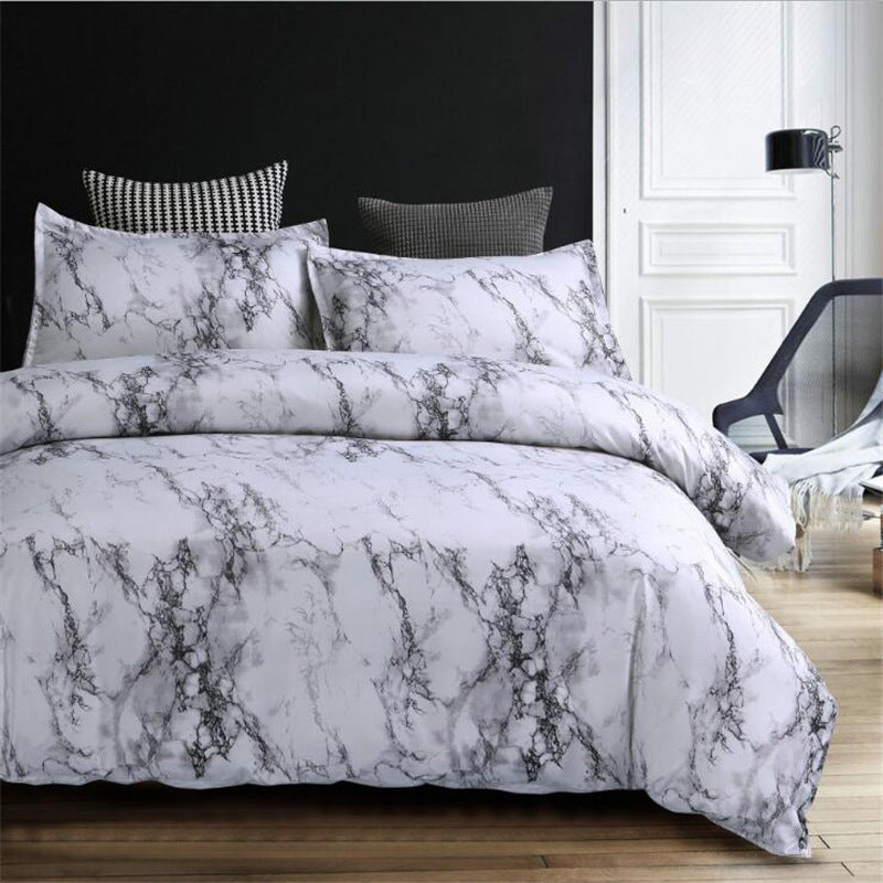 Taie d'oreiller, linge de lit quatre pièces, marbre