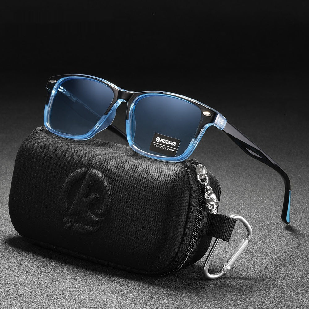 Lunettes de soleil carrées décontractées sans logo, polarisées, sans logo