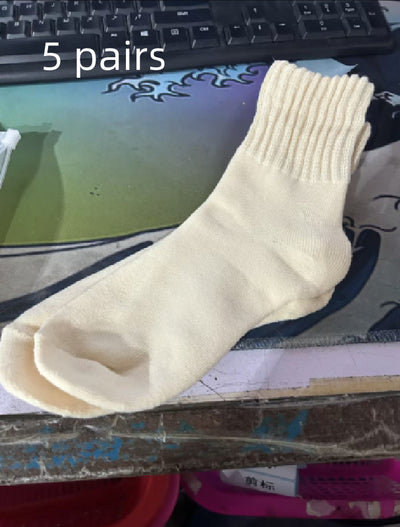 Ins Knitted Socks Winter Warm Thickened Solid Loop Socks High Ribbed Sweat-absorbent Floor Sock