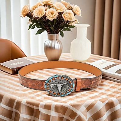 Ceinture homme à boucle tête de vache