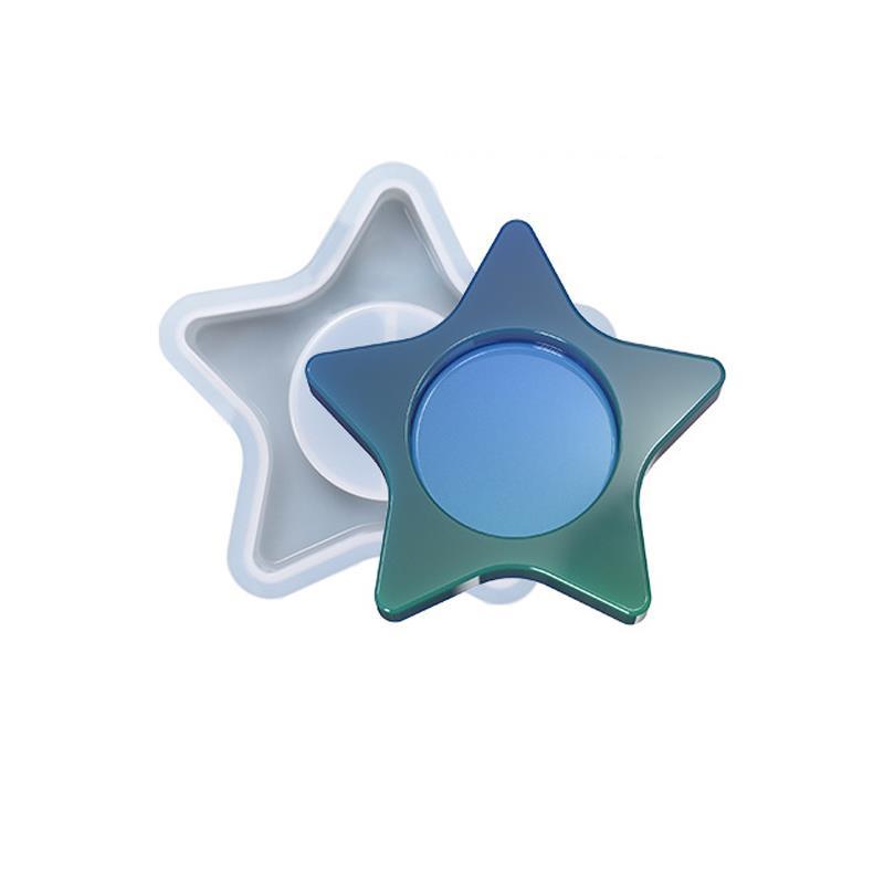 DIY Crystal Epoxy Mold Pentagram Candle Holder