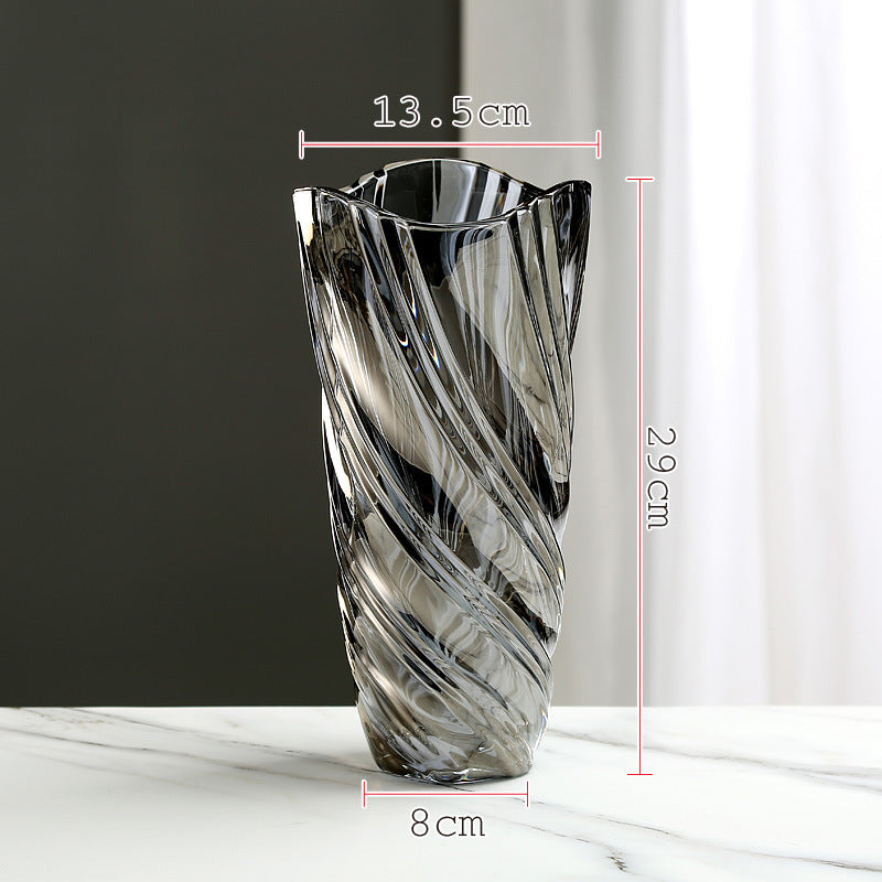 Nordic Glass Vase Thickened Transparent Creative Ornament Flower