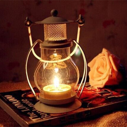 Retro Wrought Iron Lamp Candle Holder Home Decoration